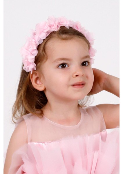 Pembe Çiçekli Kız Çocuk Taç modelleri