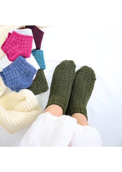 Kadın Kabartma Kışlık Ters Havlu 6 Çift Karma Renk Çorap Seti fiyatları