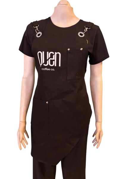 Yan Tarafı Yarım Siyah Restorant Önlüğü