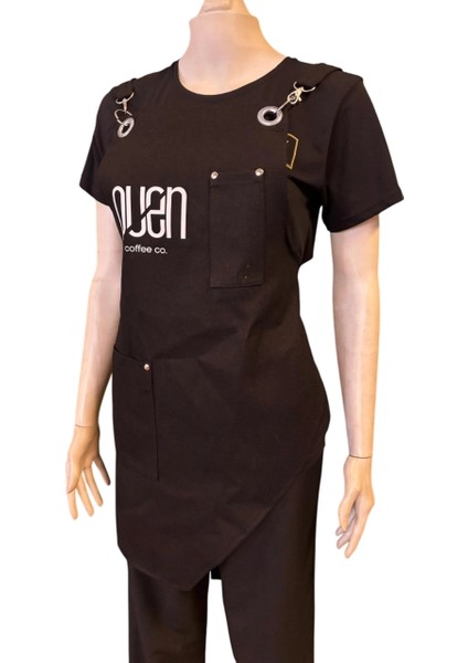 Yan Tarafı Yarım Siyah Restorant Önlüğü modelleri