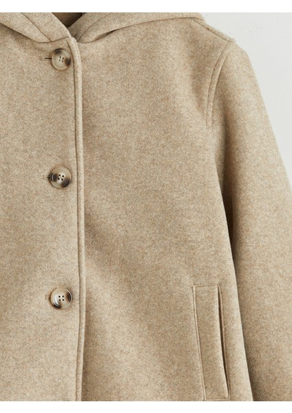 Yeni Sezon Kapüşonlu Kız Çocuk Kaşe Kaban modelleri