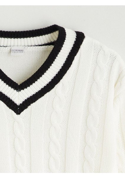 Yeni Sezon V Yaka Kız Çocuk Triko Kazak fırsatları