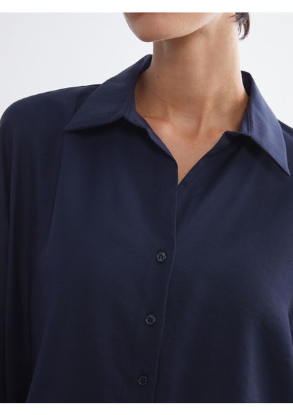 Yeni Sezon Oversize Modal Karışımlı Kadın Gömlek modelleri