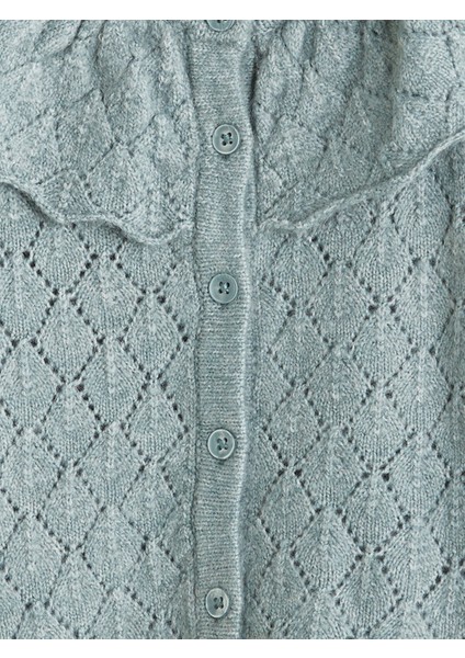 Yeni Sezon Bisiklet Yaka Ajurlu Kız Çocuk Triko Hırka fiyatları