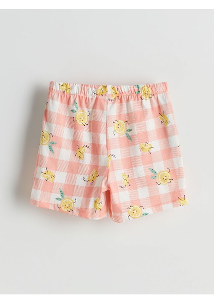 Yeni Sezon Beli Lastikli Baskılı Kız Çocuk Pijama Şort fiyatları