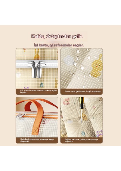 Pvc Klip Örgü Yorgan Saklama Çantası Giysi Bagaj Hareket Paketleme Çantası Organizatör Çantası Dokuma Çantası Taşınabilir Depolama (Yurt Dışından) fiyatları