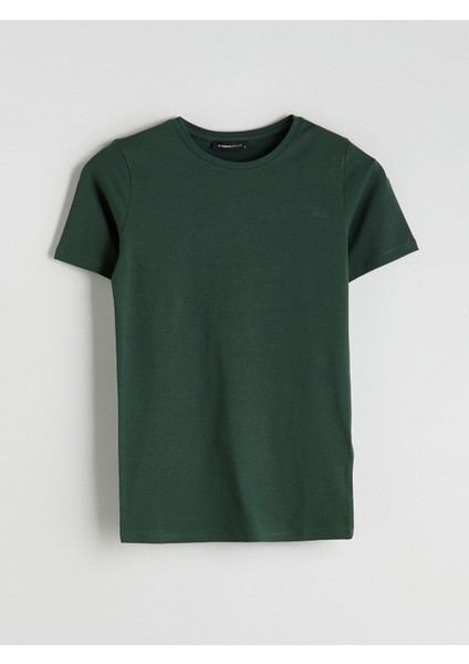 Yeni Sezon Bisiklet Yaka Kadın Tişört