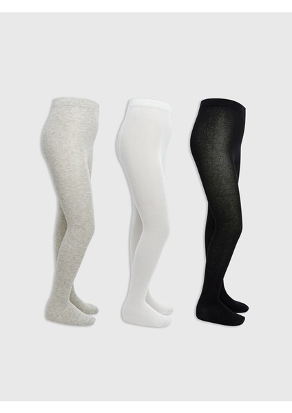 Yeni Sezon Basic Kız Çocuk Külotlu Çorap 3'lü