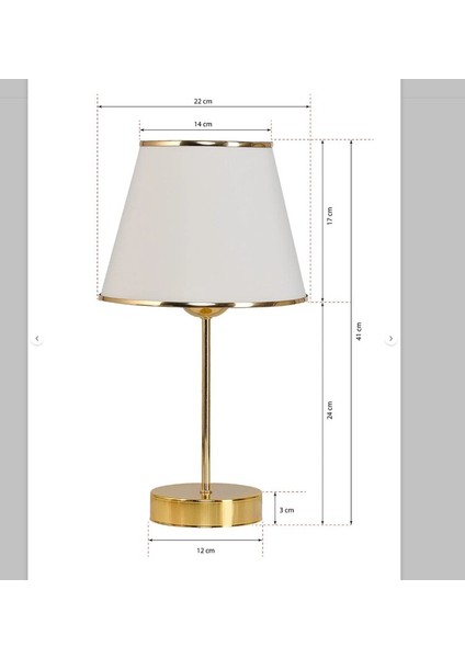Mirza 2'li Metal Ayaklı Gold Abajur Masa Lambası Krem Ev Aydınlatma modelleri