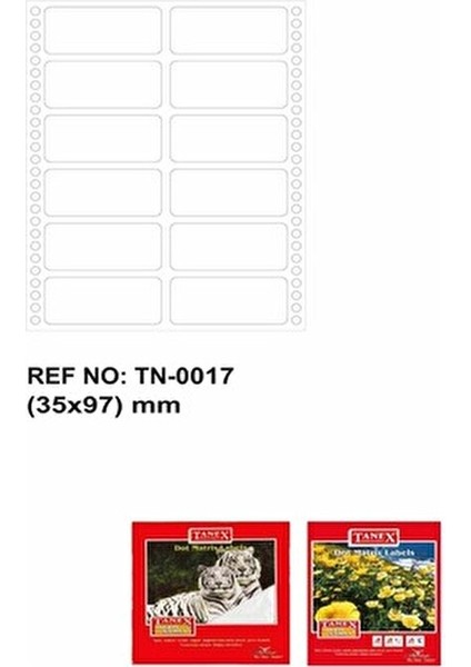 Bilgisayar Etiketi 1250 Adet 35x97 mm Standart Renkli Kullanım İçin modelleri
