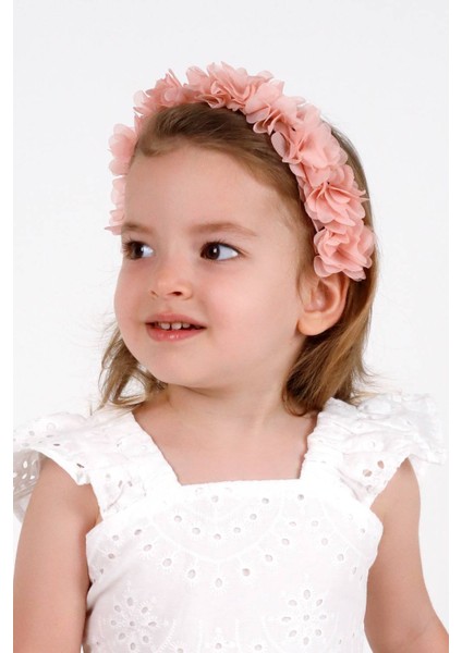 Pudra Çiçekli Kız Çocuk Taç modelleri