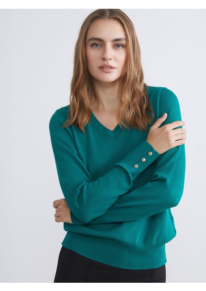 Yeni Sezon V Yaka Kadın Triko Kazak