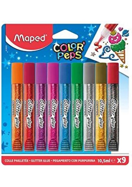 Color Peps 9 Renk Simli Yapıştırıcı 10 ml Eğlenceli Sanat Projeleri İçin fiyatları