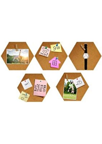 Altıgen Yapışkanlı Mantar Levha 5'li 18,5x21,5 cm Doğal Renkli Elişi Kağıdı indirimleri