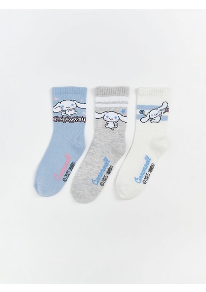 Yeni Sezon Cinnamoroll Desenli Kız Çocuk Soket Çorap 3'lü