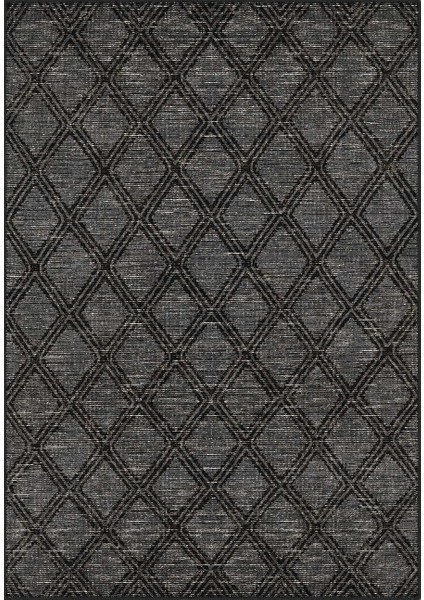 Alcaraz Geometrik Antrasit Polyester ve Pamuklu Yıkanabilir Kaydırmaz Taban Dijital Baskı Halı