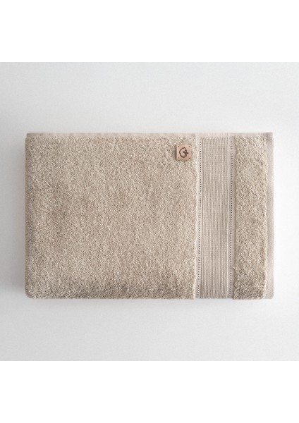 Lida Banyo Havlusu %100 Organik Pamuk Delik Işi Bej 80X150 cm