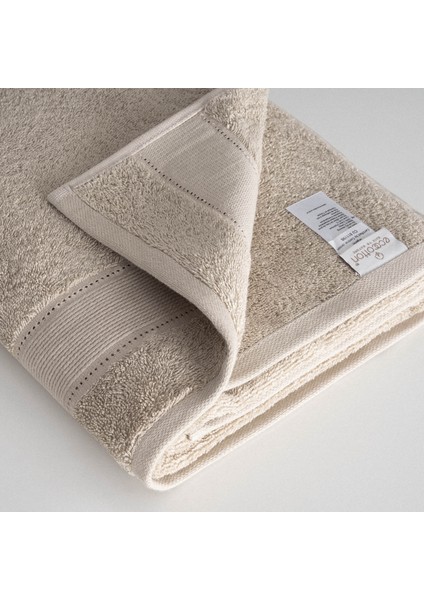 Lida Banyo Havlusu %100 Organik Pamuk Delik Işi Bej 80X150 cm