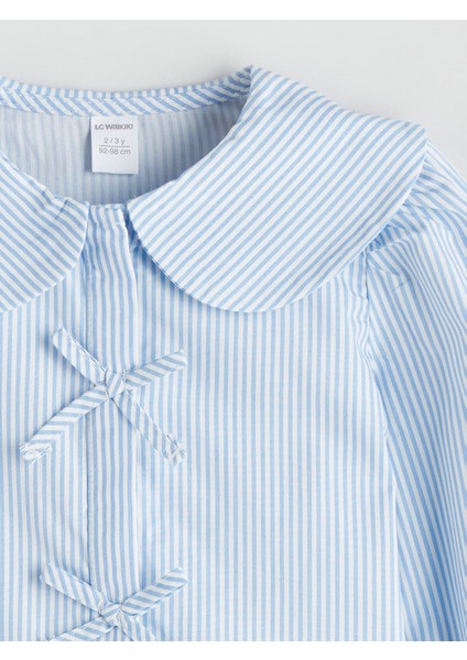 Yeni Sezon Bebe Yaka Fiyonk Detaylı Kız Çocuk Gömlek fiyatları