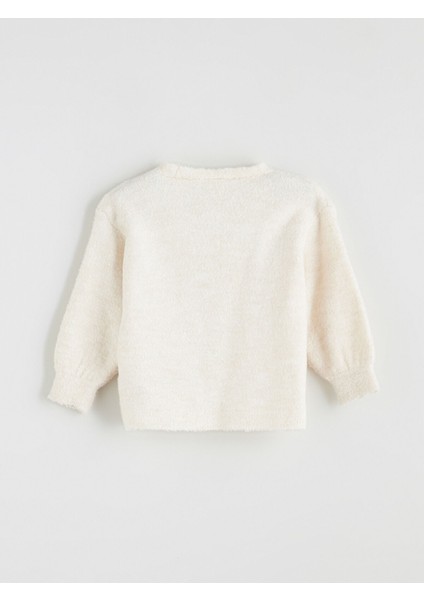 Yeni Sezon V Yaka Nakışlı Kız Çocuk Hırka modelleri