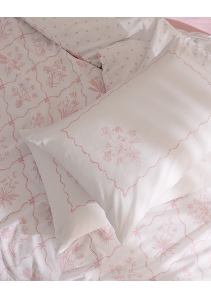 Rotule Tek Kişilik %100 Pamuk Ranforce Baskılı Nevresim Takımı - Pudra fırsatları