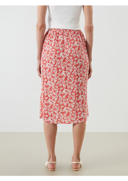 Yeni Sezon Beli Lastikli Çiçekli Yırtmaçlı Etek fırsatları