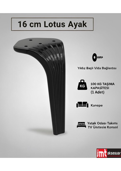 Lotus Koltuk Yatak Odası Tv Ünitesi Konsol ve Sehpa Ofis Mobilyası Ayağı 16 cm fiyatları