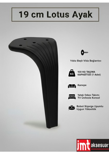 Lotus Koltuk Yatak Odası Tv Ünitesi Konsol ve Sehpa Ofis Mobilyası Ayağı 19 cm fiyatları