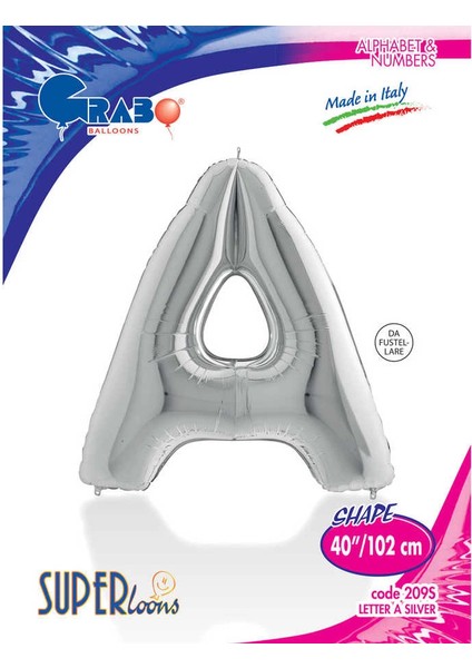 A Harf Supertrend Gümüş Folyo Balon 40"