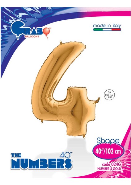 4 Rakam Supertrend Altın Folyo Balon 40"