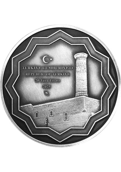 Erzurum Ulu Camii Hatıra 20 Lira 2025 Gümüş. 3000 Baskı. Seri Nolu Sertifikalı-Kapsülünde 31,1 gr Çil fiyatları