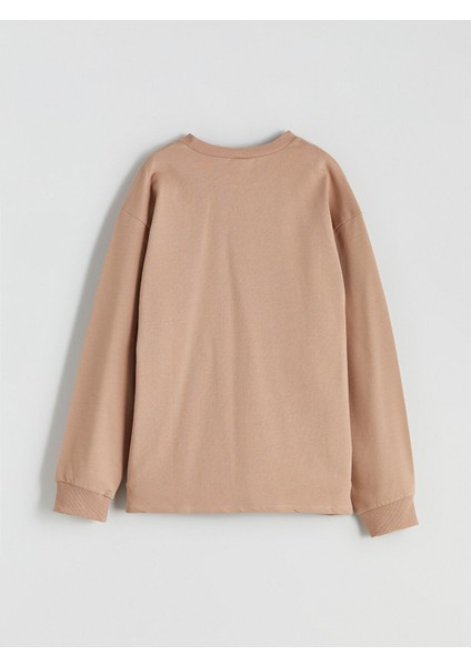Yeni Sezon Bisiklet Yaka Basic Uzun Kollu Kız Çocuk Sweatshirt modelleri