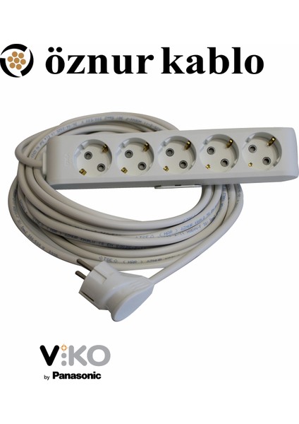 5li 10 Metre Öznur Bakır 3*1,5 Ttr Kablolu Çoçuk Korumalı Uzatma Kablosu