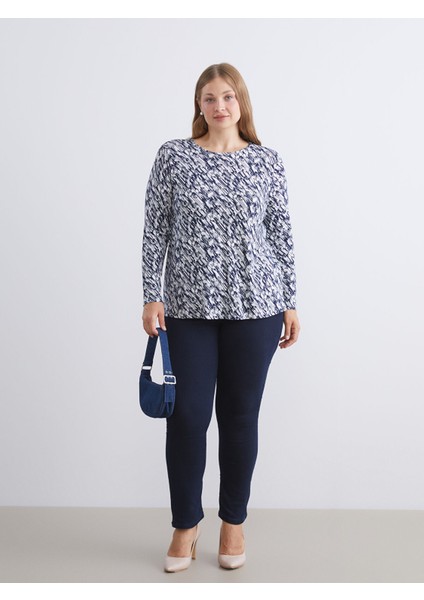 Yeni Sezon Bisiklet Yaka Desenli Bluz fiyatları