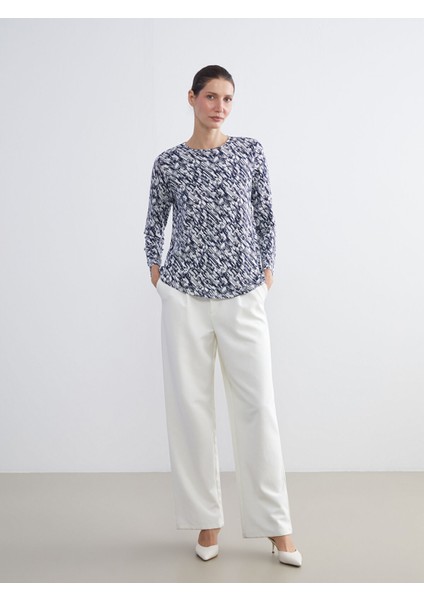 Yeni Sezon Bisiklet Yaka Desenli Bluz modelleri