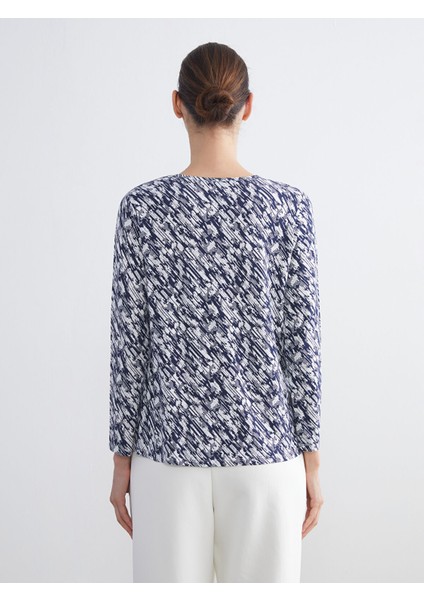 Yeni Sezon Bisiklet Yaka Desenli Bluz indirimleri