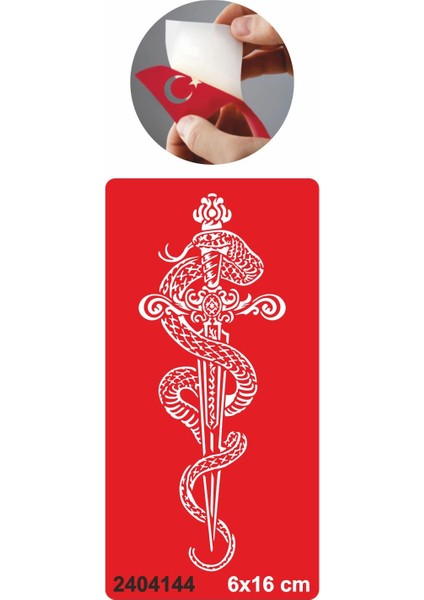 Kılıç Dragon Yılan Tattoo Geçici Dövme Şablonları Kına Kalıpları