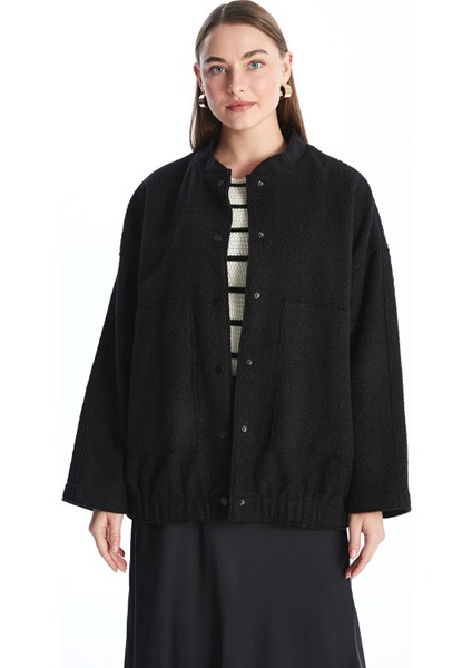 Yeni Sezon Kolej Yaka Oversize Kadın Bomber Mont