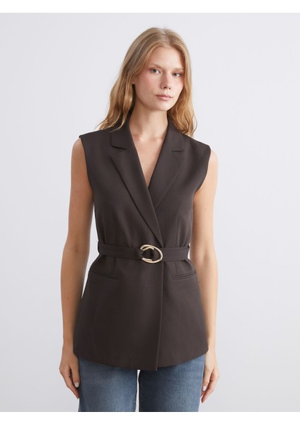 Yeni Sezon Ceket Yaka Kadın Klasik Yelek