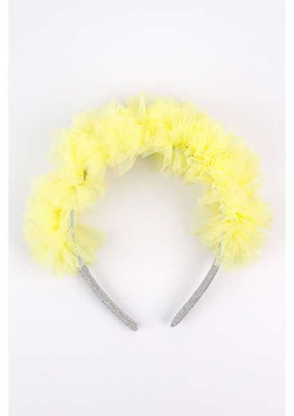 Sarı Tül Detaylı Simli Kız Çocuk Taç fırsatları