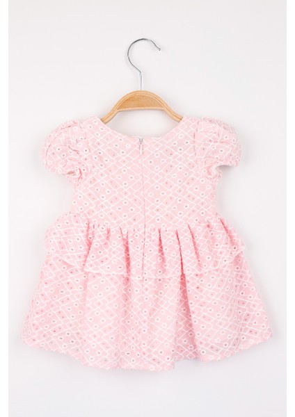 Pembe Beli Fırfırlı Dantel Detaylı Kız Bebek Elbise - Elba fırsatları