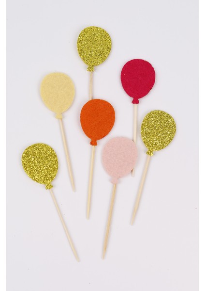 Altın Happy Birthday Balon Pasta Süsü