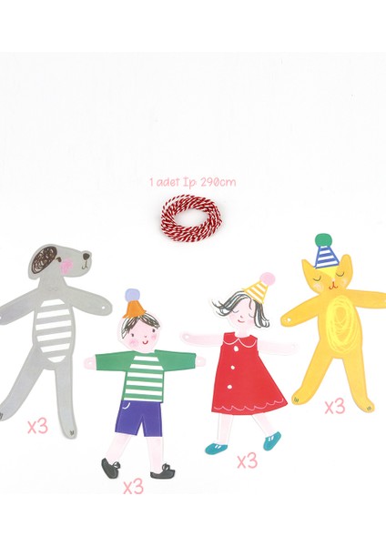 Çok Renkli Hayvan ve Çocuk Figürlü Banner