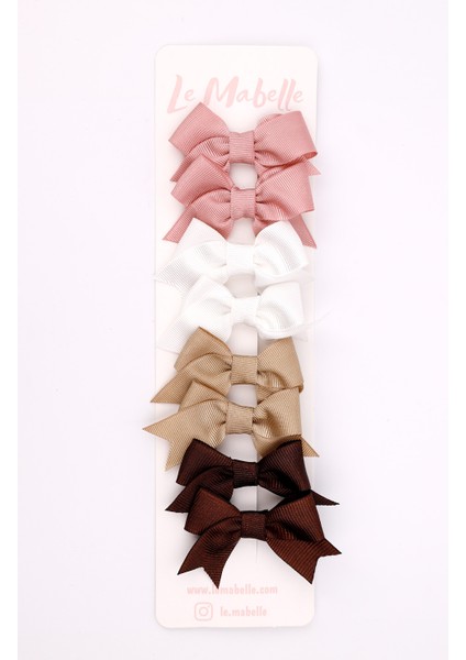 Çok Renkli Toprak Tonları 8'li Kurdele Fiyonk Klips Toka Set fırsatları