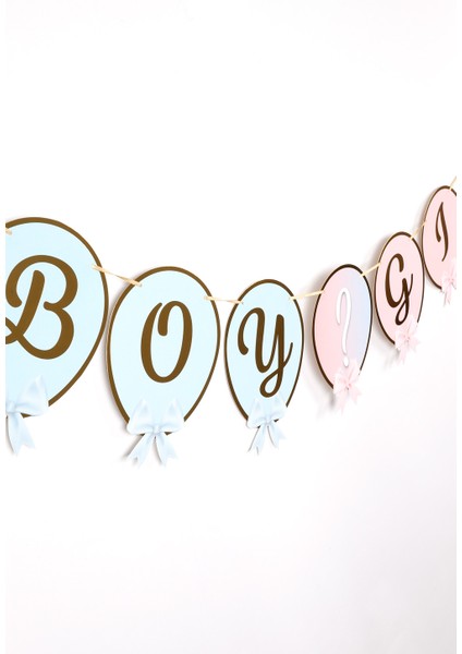 Çok Renkli Gold Varaklı Cinsiyet Belirleme Banner