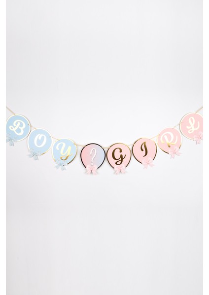 Çok Renkli Gold Varaklı Cinsiyet Belirleme Banner