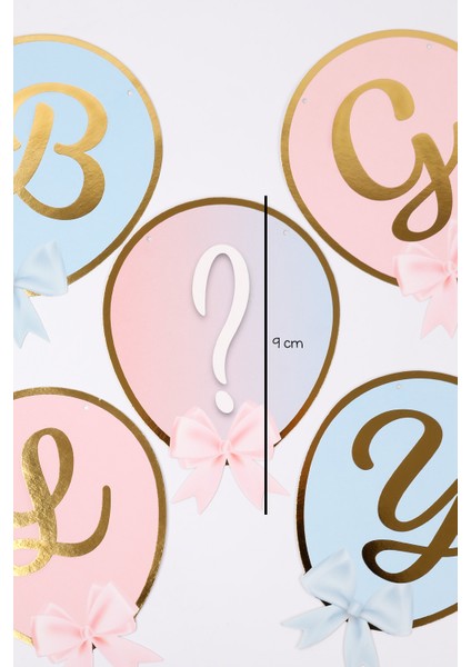 Çok Renkli Gold Varaklı Cinsiyet Belirleme Banner