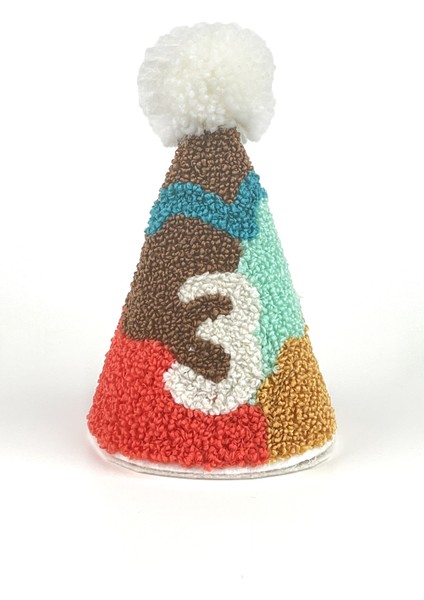 Çok Renkli Safari Punch Nakışlı 3 Rakamı Huni Doğum Günü Klips Toka fırsatları