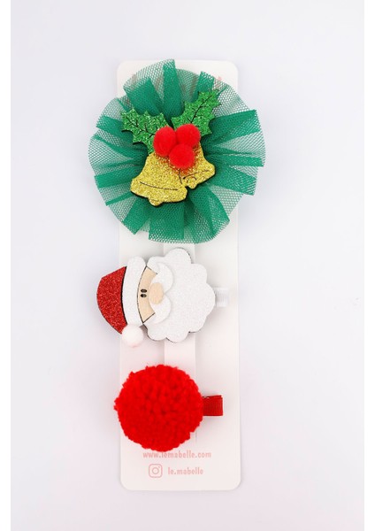 Yeşil Tül Detaylı Kokina Çiçekli 3'lü Klips Toka Set fırsatları