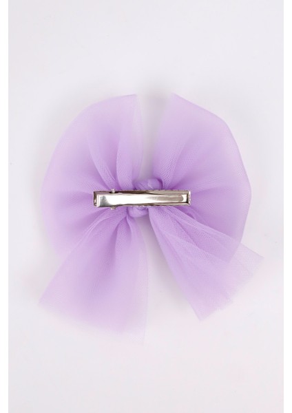 Lila Tül Fiyonk Kız Çocuk Klips Toka